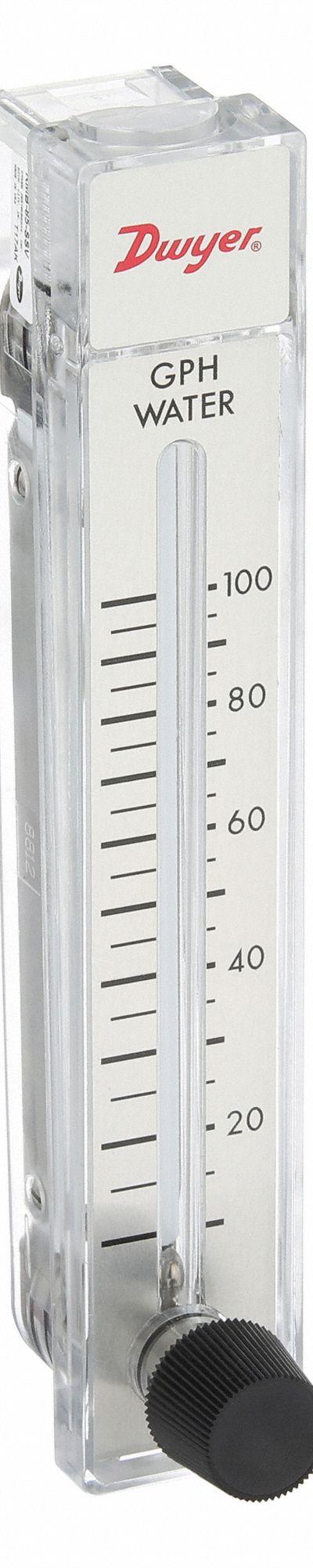 DWYER Flowmeter: Variable Area Flowmeter - Panel-Mount Flowmeters for Water