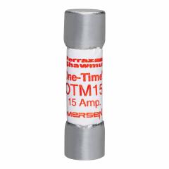 MERSEN Fuse: OTM Series, Midget, Fast-Acting, 15 A, 250 V AC, 13/32 in x 1 1/2 in, Non-Indicating (MPN OTM15). Key specifications — attr1287209: OTM; attr211192: MERSEN.