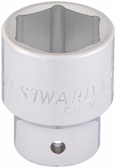 WESTWARD Socket: Metric, 3/4 in Drive Size, 35 mm Socket Size, 6-Point, Std, Chrome - 3/4" Drive Hand Sockets