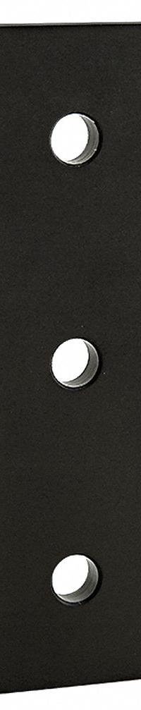 Straight Flat Plate: Straight Flat Plate, 15 Series, 1/4 in x 1 1/2 in x 4 1/2 in, 3 Holes, Black (MPN 4306-BLACK). Key specifications — Material: Aluminum; Brand: 80/20; Finish: Anodized.