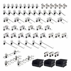 TRITON PRODUCTS Pegboard Kit: 60 Hooks, Locking Clip, Surface, Stainless Steel (MPN SSLH3-Kit). Key specifications — attr38463: Surface; attr38449: Brushed; attr38447: Stainless Steel; attr38464: Locking Clip; attr38446: TRITON PRODUCTS.