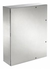 HOFFMAN Enclosure: 304 Stainless Steel, 36 in x 36 in x 12 in, NEMA 12/3R/4/4X, Solid Cover, Hinged (MPN CSD363612SSR). Key specifications — Brand: HOFFMAN; Closure Method: 1/4-Turn Latch; Enclosure Material: 304 Stainless Steel; Knockouts: Not Included.