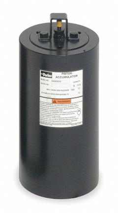 PARKER Piston Accumulator: 116 cu in Fluid Volume, 126 cu in, 397 gpm Max. Flow, 1-5/8-12 (#20) (MPN A4N0116D1KGRG). Key specifications — attr98883: PARKER; attr95466: 32 to 165°F for Water Based Hydraulic Fluids and Water-Glycol.