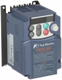 FUJI ELECTRIC Variable Frequency Drive: In Phase Three, Out Phase Three, 1/2 hp, No Bypass, Blue (MPN FRN0004C2S-2U). Key specifications — Style: Heat Sink; Color: Black/Blue/Gray; Output Voltage: 200-240V AC; Output Phase: Three.