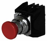EATON Hazardous Location Push Button: 30 mm, Metallic, Mushroom Head Profile, 1NO/1NC (MPN 10250T710R). Key specifications — Manufacturer Part Number: 10250T710R; Product Type: Push Button Operators; Series: 10250T; Brand: EATON; AC Contact Rating: 10 A @ 600 V; Action: Momentary; DC Contact Rating: 2.5 A @ 250 V; Operator Illumination: Non-Illuminated.