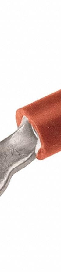 BURNDY Vinyl Ring Terminal For 22 - 16 AWG: Red, Vinyl Insulation, #3/#4 Stud Size, 600 V (MPN TP164). Key specifications — attr1308053: #3; attr1308027: BURNDY; attr1356587: Funnel Entry.