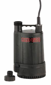 RED LION Plug-In Utility Pump: 1/6 hp, 1/8 in Max. Dia. Solids, Continuous Duty, 115V AC, Plastic (MPN 14942731). Key specifications — Shaft Seal Material: Carbon/Ceramic; Impeller Material: Glass Fiber Reinforced Plastic; Includes: 3/4 in GHT; Rated Voltage: 115V AC; Volute Material: Plastic; Brand: RED LION.