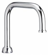 CHICAGO FAUCETS Spout: Spout, Gooseneck, Swivel Spout, Brass, Polished Chrome, Laminar, UNEF (MPN DB6JKABCP). Key specifications — Includes: Mounting Hardware; Product Type: Spout; Spout Style: Swivel; Body Material: Brass; Color/Finish: Polished Chrome; Brand: CHICAGO FAUCETS.