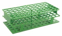 Tube Rack: 2 7/8 in Overall Wd, 10 in Overall Ht, 5 in Overall Lg, Polypropylene, Green, (72) Wells (MPN HS27552C). Key specifications — Material: Polypropylene; Mounting Location: Benchtop; Color: Green; Product Type: Test Tube Rack; Total Holding Capacity: (72) Wells; Brand: HEATHROW SCIENTIFIC.
