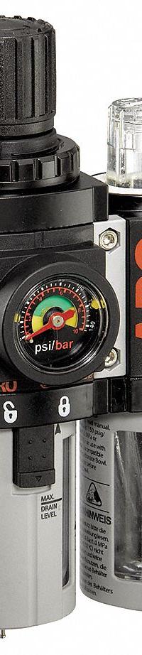 ARO Filter/Regulator/Lubricator: 3/8 in NPT, 96 cfm, 250 psi Max Op Pressure, 5 micron, 2000 Series (MPN C38331-610). Key specifications — attr109588: 2000; attr109524: ARO.