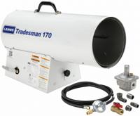 L.B. WHITE Gas Forced Air Portable Heater: 125,000 BtuH_170,000 BtuH Heating Capacity Output (MPN CP170ESPN21163T6). Key specifications — Brand: L.B. WHITE; Key Features: Reliable, Directional Heat; Overall Dimensions - H x W x D: 24 in x 9-1/2 in x 16 in.