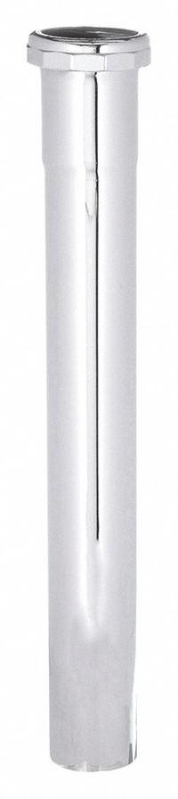 APPROVED VENDOR Extension: Brass, Chrome, Silver, 1 1/2 in Nominal Pipe Size, 12 in Overall Lg, Slip (MPN 1PNP6). Key specifications — Finish: Chrome; Includes: Nut and Washer; Brand: APPROVED VENDOR; Connection Type: Slip.