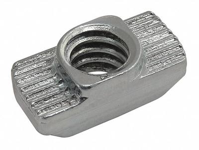 80/20 Drop in T-Nut: 1/4"-20 Size, 6 mm Thread Lg, 30 Series, Zinc-Plated - Drop-In T-Nuts