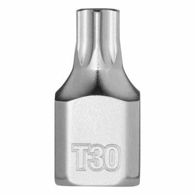 MILWAUKEE Bit Socket: 1/4 in Drive Size, Torx Tip, T30 Tip Size, 51/64 in Overall Lg - Torx Bit Sockets