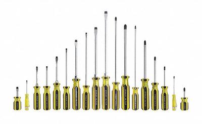 STANLEY Magnetized Tip Screwdriver Set: 11-20 Pieces, 18 Pieces, Phillips/Slotted Tip - General Purpose Screwdriver Sets