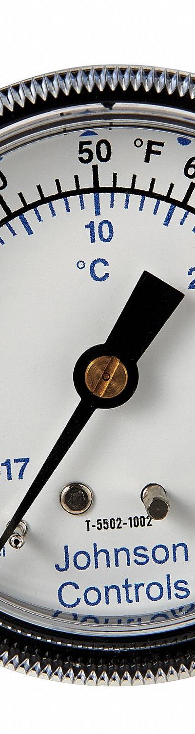 JOHNSON CONTROLS Pneumatic Temperature Indicator: 2 1/2 in Overall Dia - Pneumatic Temperature Indicators