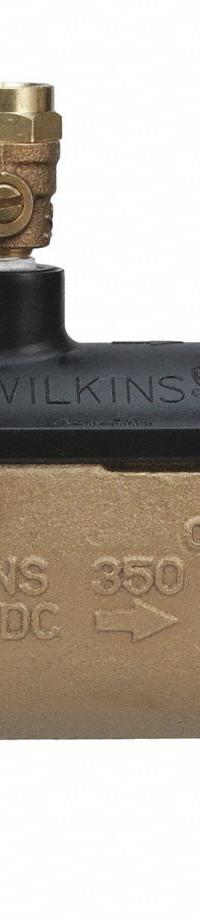 ZURN WILKINS Backflow Preventer: 350, 1 in Pipe Size, Flange x Flange, 12.25 in Overall Lg, Bronze (MPN 1-350). Key specifications — Shut-Off Valve Type: Ball Valve; Connection Type: Flange x Flange.