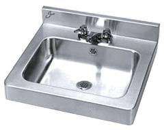 JUST MANUFACTURING Bathroom Sink: Lavatory Group, Silver, Stainless Steel, Dual Manual Handle (MPN A33338-T-J). Key specifications — Series: Lavatory Group; Includes: Faucet; Color: Silver; Brand: JUST MANUFACTURING; Sink Type: Bathroom; Material: Stainless Steel; Sink Material: Stainless Steel.