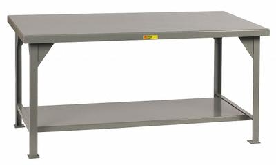 LITTLE GIANT Workbench: Fixed Ht, Steel, 60 in x 36 in, 10,000 lb Overall Load Capacity - Workbenches with Lower Shelves