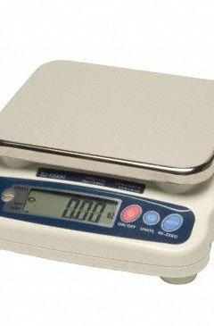A&D WEIGHING Food Scale: 7 1/2 in Weighing Surface Dp, 9 1/8 in Weighing Surface Wd, Backlit LCD (MPN SJ-3000WP-BTF). Key specifications — Connection Ports: Bluetooth; Readability: 0.0001 kg/0.0002 lb/0.005 oz/0.1 lb-oz; Brand: A&D WEIGHING; IP Rating: IP67.