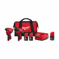 MILWAUKEE Tool Combination Kit: 2 Tools, Drill/Driver/Impact Driver, 12 V DC Volt, Battery Included (MPN 3494-22, 48-11-2425). Key specifications — attr1176460: Drill/Driver.