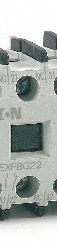 EATON Auxiliary Contact: 4NO, 16 A Max Current (AC), Front Mount, Front-Mounted (MPN XTCEXFAC40). Key specifications — Brand: EATON; Compatible with Series: XTRE Control Relays.