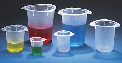 APPROVED VENDOR Tri-Pour Beaker: Low Form, Molded Graduation, Polypropylene, Translucent - Low Form Plastic Beakers Without Handles