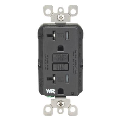 LEVITON GFI Receptacle: Decorator Duplex, 5-20, Black, GFCI, 125V AC, 20 A - General Purpose Receptacles