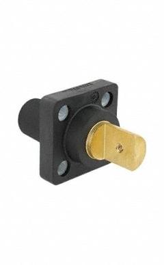 Single Pole Receptacle: Black, Straight Taper Nose Mating, Half Round with Tapped Hole Termination (MPN 16R20-UE). Key specifications — Series: 16; Receptacle Gender: Female; Brand: LEVITON.