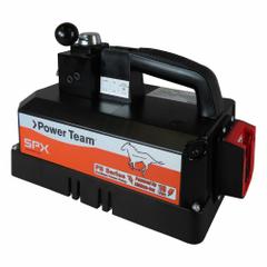 POWER TEAM Battery Pump: 10,000 psi Max. Op Pressure, 200 cu in/min Max. Flow Rate, 1/4 hp Max. HP (MPN PB104-1). Key specifications — attr941810: PB104-1; attr941817: 4-Way; attr941814: Advance.