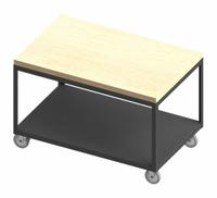 DURHAM MFG Workbench: Fixed Ht, Butcher Block, 48 in x 24 in, 1,200 lb Overall Load Capacity (MPN HMT-2448-2-MT-95). Key specifications — Assembly: Fully Assembled; Wheel Material: Polyurethane; Frame Material Finish: Powder Coated; Mobility: Casters; Height Adjustability: Fixed Height; Frame Construction: Welded Only; Brand: DURHAM MFG; Caster Mount Type: Plate.
