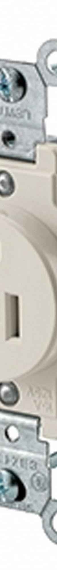 LEVITON Plugs and Receptacles: Single, 5-15, Light Almond, 125V AC, 15 A, 2 Pole / 3 Wire (MPN T5015-T)