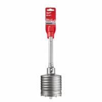 MILWAUKEE SDS-MAX Core Bit: SDS Max Shank, 3 9/16 in Core Dia, 3 in Core Body Lg (MPN 48-20-5428). Key specifications — attr253668: 3.5625 in; attr253671: No; attr253680: Dry; attr277142: MILWAUKEE.