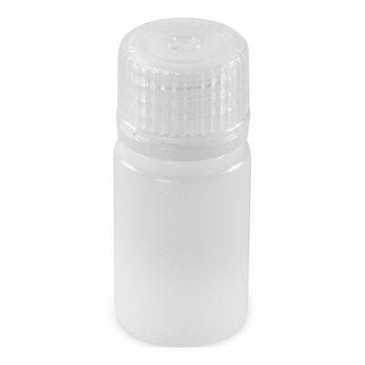 GLOBE SCIENTIFIC Storage Bottle: HDPE, 0.5 fl oz, 15 mL, Colorless - HDPE Narrow Mouth Round Lab Bottles