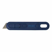 PACIFIC HANDY CUTTER, INC Utility Knife: 6 in Overall Lg, Textured, 5 1/2 in Overall Wd, Blue, 10 PK (MPN E12214-4). Key specifications — attr307884: Non-Changeable; attr307885: Stainless Steel Rounded Tip; attr307882: Blue; attr307878: Textured; attr307881: Plastic; attr324892: PACIFIC HANDY CUTTER, INC.