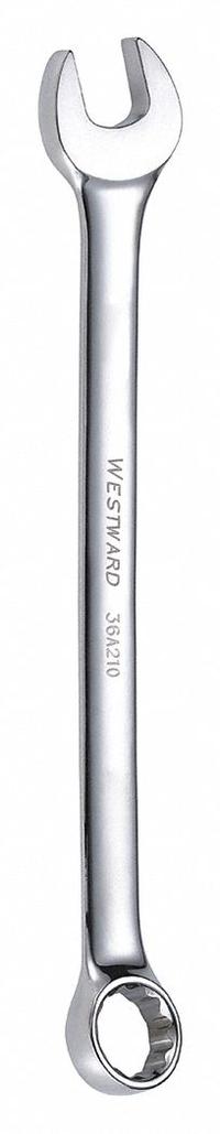 WESTWARD Combination Wrench: Alloy Steel, Chrome, 1/2 in Head Size, 7 in Overall Lg, Offset (MPN 36A210). Key specifications — attr309539: 1/2 in; attr309567: No; attr324930: WESTWARD.