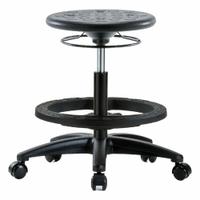 Stool: Polyurethane, Ht Range 17 3/4 in to 25 1/2 in, 13 in Seat Wd, 13 in Seat Dp, 0 Glides, Black (MPN IPMBSO-RG-BF-RC-BLK). Key specifications — Brand: APPROVED VENDOR; Foot Support: Yes; Base Material: Fiberglass; ESD-Safe: Not ESD Safe; Number of Casters: 5.
