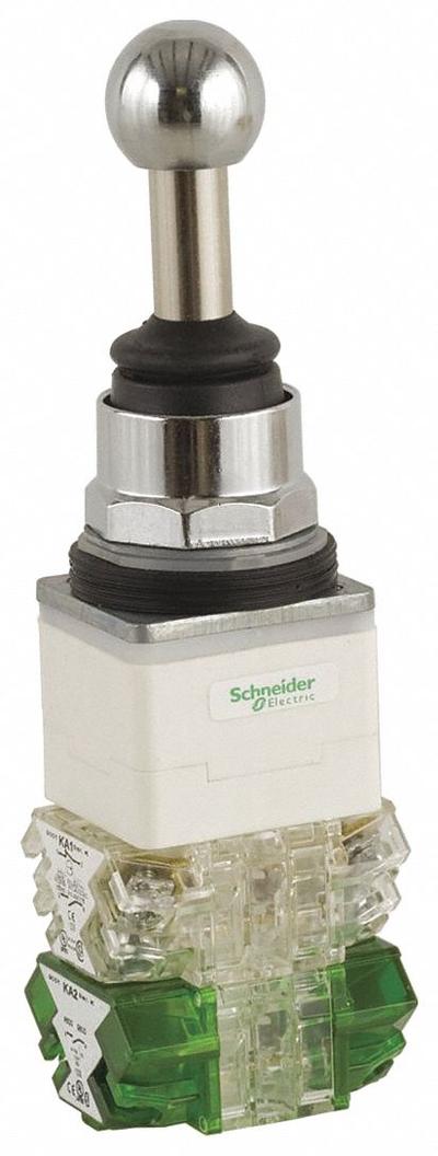 SCHNEIDER Joystick: Vertical and Horizontal Operation, 4 Positions, 2NO/2CO - Joystick Operators with Contact Blocks