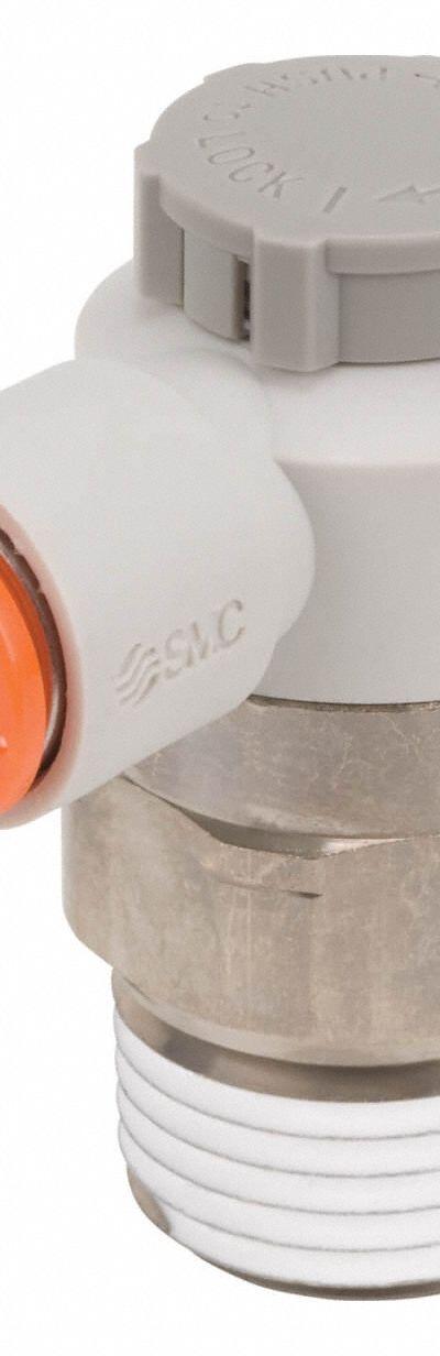SMC Speed Control Valve: Elbow Fitting - Elbow-Style Speed Control Valves