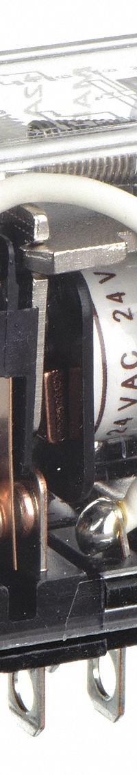 OMRON General Purpose Relay: Socket Mounted, 10 A Current Rating, 24V AC, DPDT, 8 Pins/Terminals (MPN LY2N-AC24). Key specifications — Brand: OMRON; Base Type: Square; Mounting Style: Plug-In; Pin Shape: Flat; Electrical Connection: Plug-In; Manufacturer Part Number: LY2N-AC24; Operating Current: 7.5 A at 110V AC (Inductive Load); Series: LY Series.