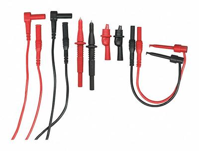EXTECH Test Lead Kit: CAT III 1000V, Alligator Clip/Std Probe, 1,000 V Max Volt - Test Lead Kits