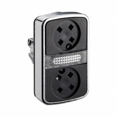 SCHNEIDER Multihead Operator: Illuminated, 3 Button, Flush Profile - Illuminated Multihead Push-Button Operators