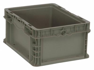 QUANTUM STORAGE SYSTEMS Straight Wall Tote: 3.7 gal, 12 in x 15 in x 7 1/2 in - Solid Straight-Wall Containers