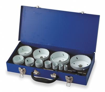 WESTWARD Hole Saw Kit: 19 Pieces, 1 1/2 in Max. Cutting Dp, Bi-Metal - Multi-Material-Cutting Hole Saw Kits