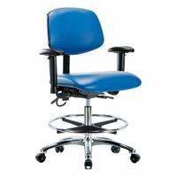 ESD Task Chair: Vinyl, Arms Included, Ht Range 21 1/2 in to 29 in, 18 1/2 in Seat Wd, 17 in Seat Dp (MPN BR-ESD-VMBCH-CR-T1-A1-CF-EC-ESDBLU). Key specifications — Foot Support: Yes; Back Tilt Backward: 13.5°; Back Tilt Forward: 10.5°; Base Material: Aluminum; Brand: APPROVED VENDOR; Product Type: ESD Task Chair; ESD-Safe: ESD-Safe; Seat Tilt Backward: 3°.