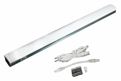 LED Strip Light: 12 in Lg, 219 lm, 4500K, 2.3 W, Plug-In, Silver, Aluminum - Linear LED Under-Cabinet Light Fixtures