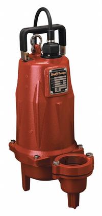 LIBERTY PUMPS Sewage Ejector Pump: Cast Iron, Single Phase, 2 hp, 230V AC, 2 in Max. Dia. Solids (MPN LEH202M2-2). Key specifications — Impeller Material: Cast Iron; Rated Voltage: 230V AC; Hazardous Location Class: Not Rated; Brand: LIBERTY PUMPS; Discharge Orientation: Vertical; Switch: Not Included.