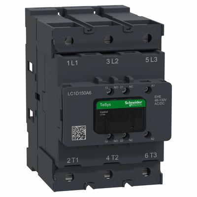 SCHNEIDER Contactor: Non-Reversing, 3 Poles, 3NO Contacts, 150 A - Non-Reversing IEC Contactors