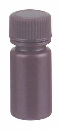APPROVED VENDOR Laboratory Bottle: HDPE, 4 mL, 4 mL, Amber, 13-425 mm Screw Closure Size, Unlined (MPN 209121). Key specifications — Body Color: Amber; Closure Attached: Attached; Brand: APPROVED VENDOR; Pre-Cleaned: None; Closure Included: Yes.