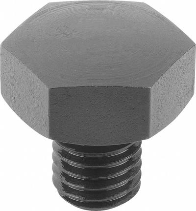 KIPP Positioning Foot w/Convex Face: External Threads, Convex, Steel, M6 Thread Size - Positioning Feet with Convex Face